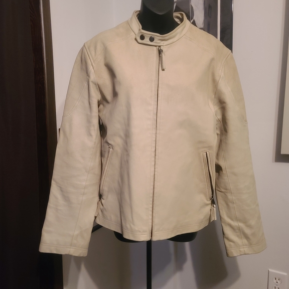 le chateau Jackets & Blazers - Le Chateau Off-White Leather Jacket
